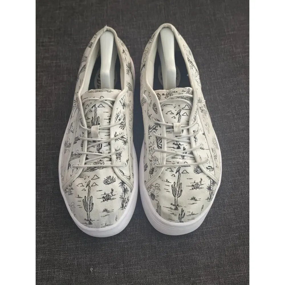HEYDUDE Cody Desert White Black Slip On Sneakers Cactus Men's Size 13 40390-103